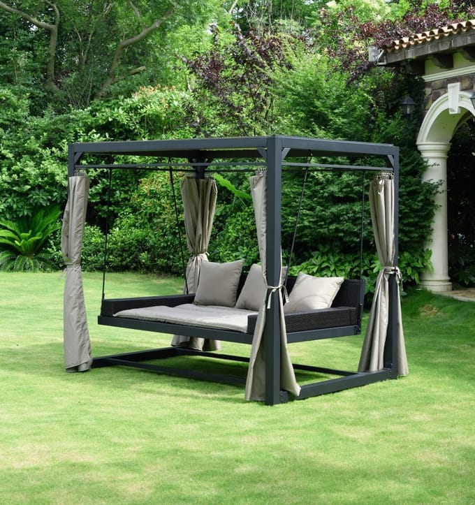 Luxe Ligbed – Antraciet – 180x236x210 cm – Industrohome