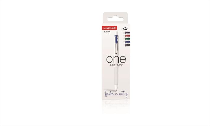 Uni-Ball One - gelpennen - klassieke kleuren - medium 0,7 mm - set van 5