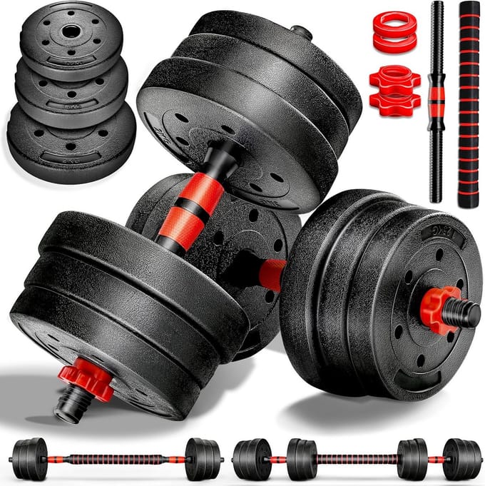Verstelbare Halterset 15-40 kg met Verbindingsbuis voor Krachttraining