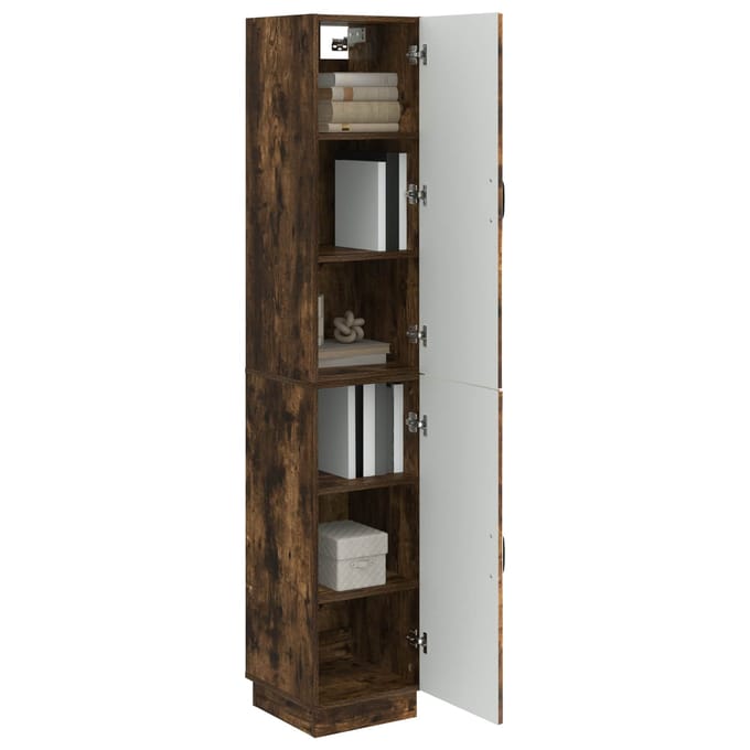 vidaXL - Kast - Set - 2 - st - Gerookt - eiken - Bewerkt - hout