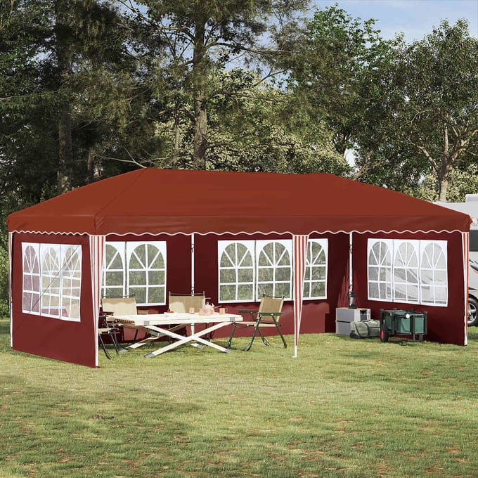 vidaXL - Pop-up - Feesttent - 574 - x - 289 - x - 245 - cm - Terracotta