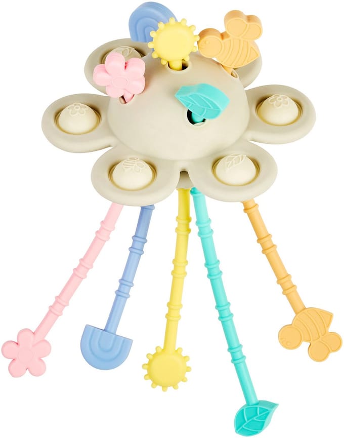 Nattou Silicone Montessori baby speelgoed sensorisch - 20 cm - Multicolor