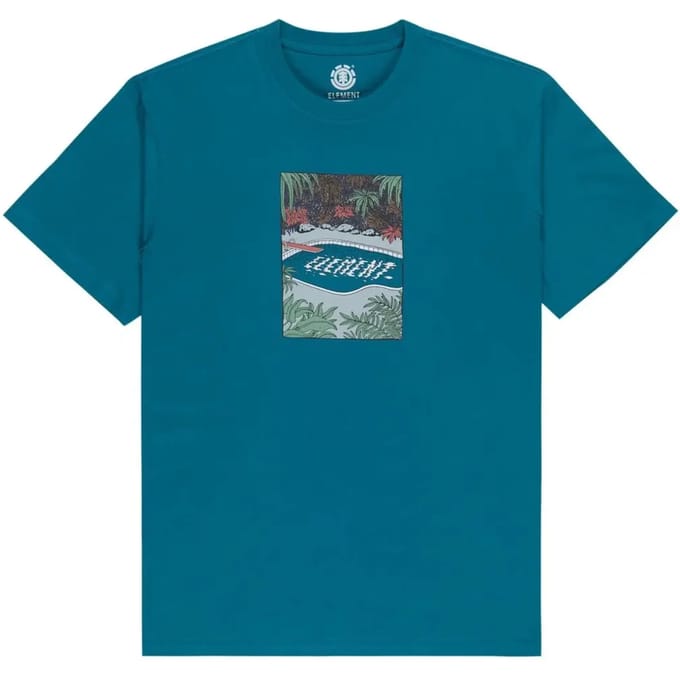 Element Poolside T-shirt Met Korte Mouwen Blauw L Man