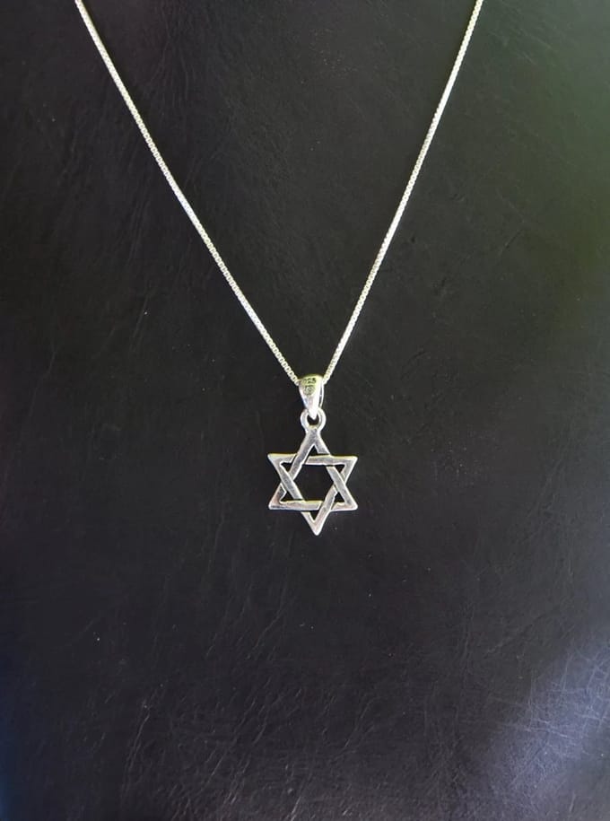 Ketting met hanger davidster zilverkleur