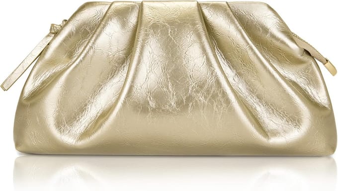 Elegante Avondtas met Plissé Details en Afneembare Schouderband