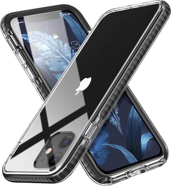 HB Hoesje Geschikt voor Apple iPhone 11 - Zwart - Anti Shock Gel Armor Back Cover Case
