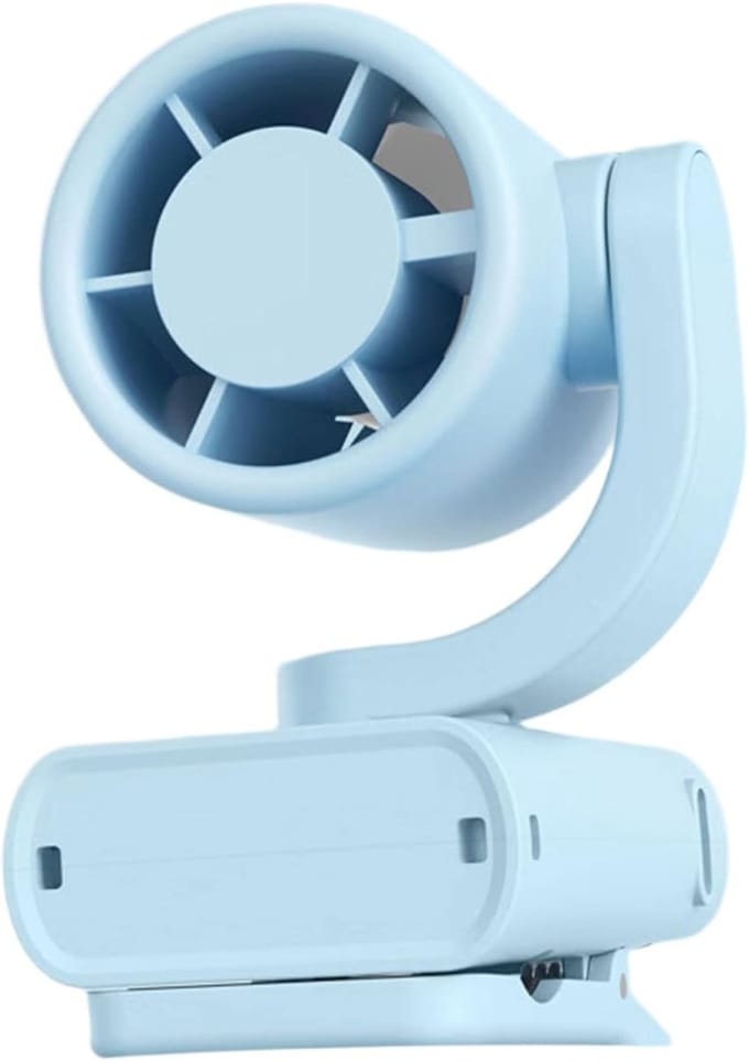VHV - Bureauventilator - usb bureauventilator - USB oplaadbaar, opvouwbaar, met digitaal display, met klem - voor kantoor, slaapkamer, thuiswerken