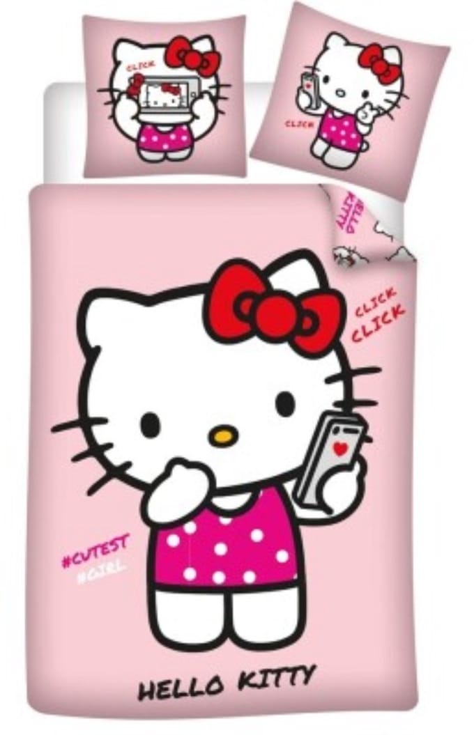 Hello Kitty Dekbedovertrek roze 140 X 200 cm - 65 x 65 cm - polykatoen