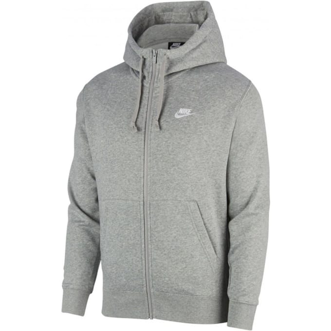 Nike Club Fleece Pullover Hoodie Met Volledige Ritssluiting, Grijs