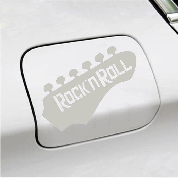 Bumpersticker - Rock N Roll - 10,7 X 14,8 - Zilver