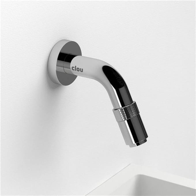 Clou Freddo 11 fonteinkraan 9x6.8cm korte uitloop met wandmontage chroom