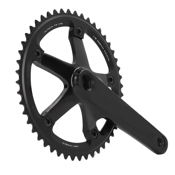 Aluminiumlegering 144 BCD 48T Single Speed Crankstel Fiets Crankarm Fiets Crankarm Set Zwart black