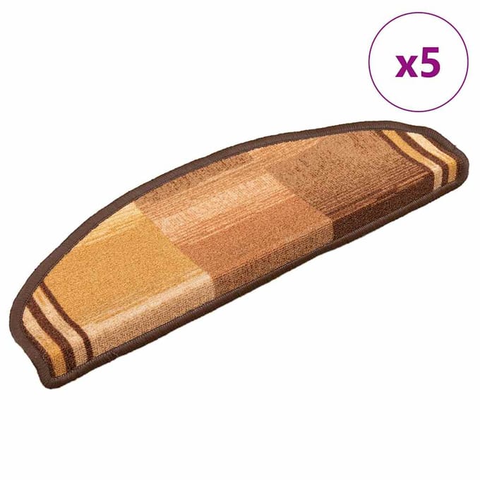 vidaXL - Trapmatten - zelfklevend - 5 - st - 65x21x4 - cm - bruin