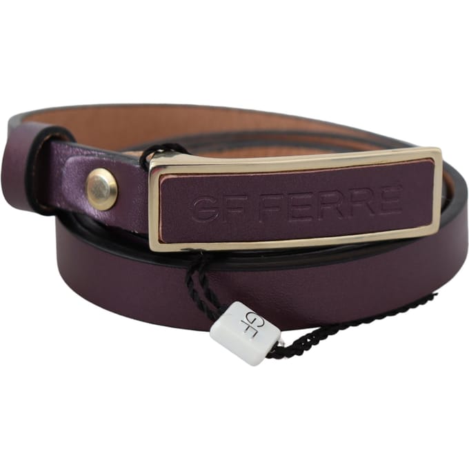GF Ferre Vrouwen Gold Logo Buckle Taille Leder Skinny Riem
