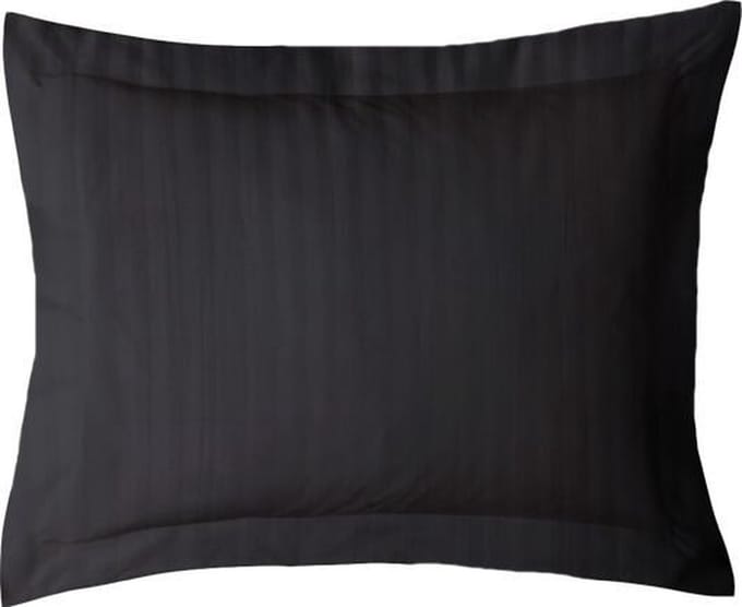 iSleep Satijnstreep Kussensloop - 60x70 cm - Zwart