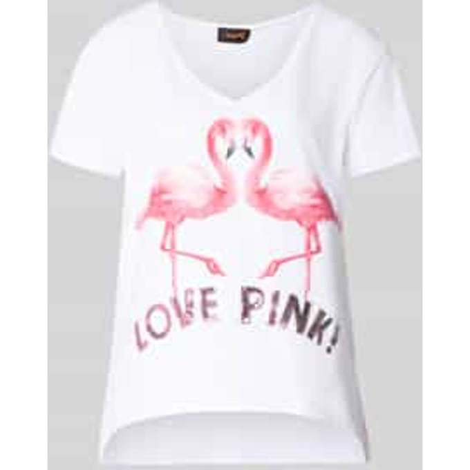 T-shirt met printmodel 'Flamingo Love Me'