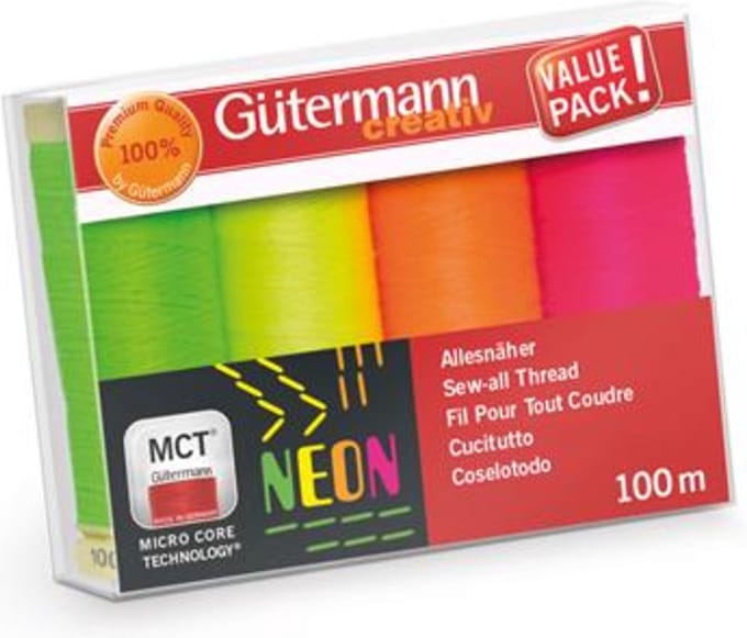 GÜTERMANN - ALLESNAAIGARENSET NEON - 4X100M - 1ST.