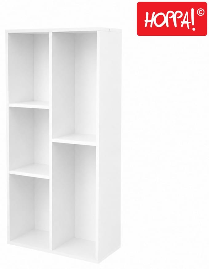 Hoppa! Boekenkast - 7 vakken - Wit - 50 x 24 x 80 cm (B x D x H)