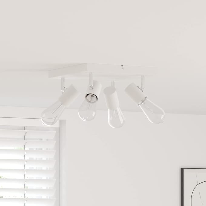 vidaXL Plafondspot met schijnwerpers Wit 26 x 26 x 11,5 cm Metaal