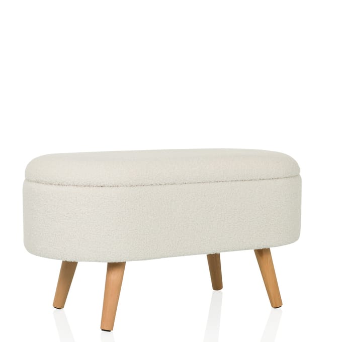 STORIANO gestoffeerde kruk 82x41x44cm 1 vak wit hjh LIVING