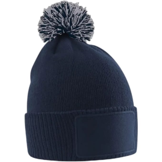 Kids Snowstar Patch Beanie - French Navy/Light Grey - 3-8 YRS