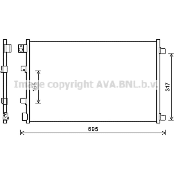 Condensator, airconditioning AVA COOLING DNA5281 AVA