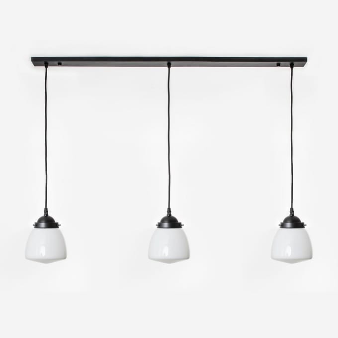 3 x Schoolbol Small lampen aan plafondbalk Moonlight - Art Deco Trade