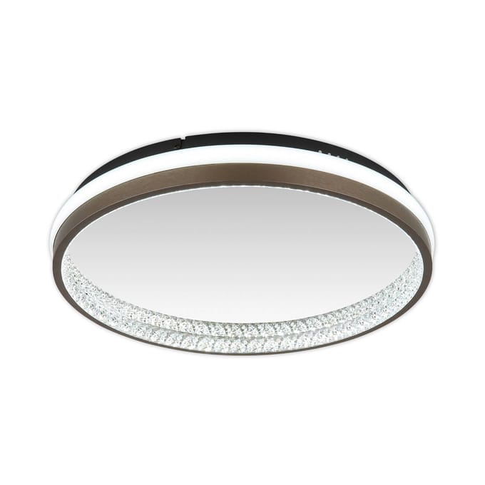Globo LED plafondlamp Della, Ø 40 cm, donkergrijs, metaal