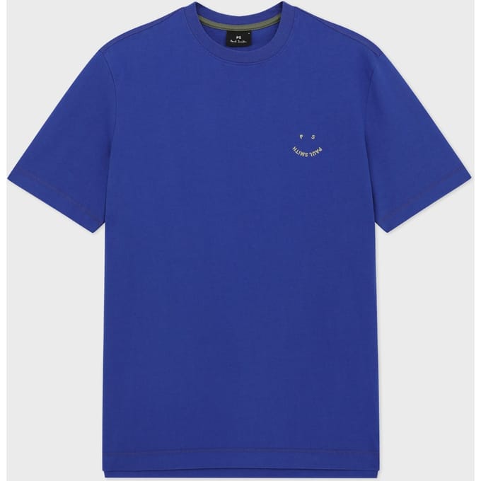 Paul Smith Reg Fit Ss Tshirt Ps Happy Cobalt Blue Größe: M | Basic T-Shirts Outlet | Herren | Blau