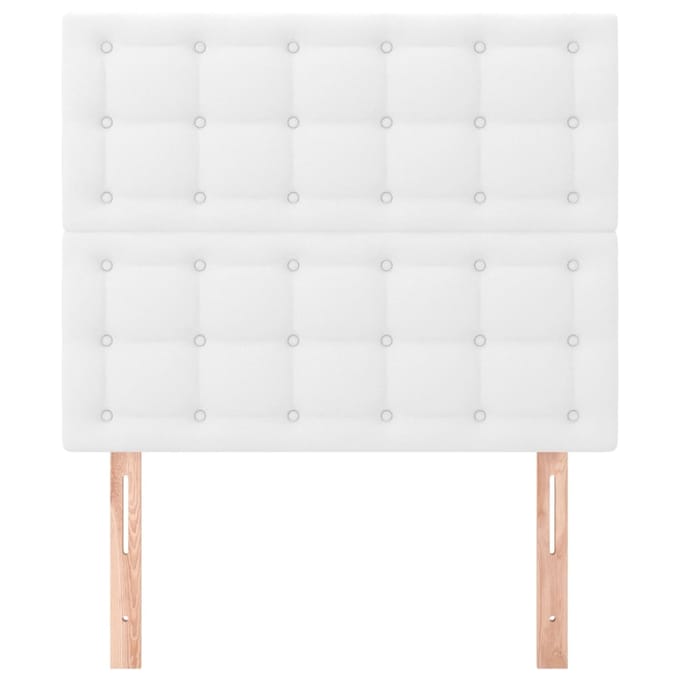 vidaXL - Hoofdbord - wit - 80x5x118/128 - cm - kunstleer