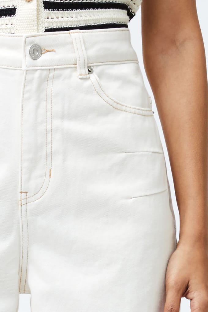 French Connection Dallas Denim Barrel Leg Jean Summer Ecru Größe: 14 | Ausgestellte Hosen Outlet | Damen | Blau