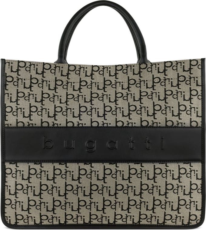 bugatti Schoudertas Shopper met laptopvak Elea Tote Bag Black Beige