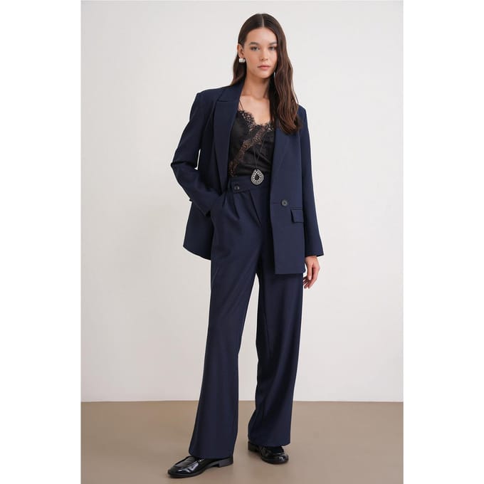Hoge Taille Rechte Pijpen Broek