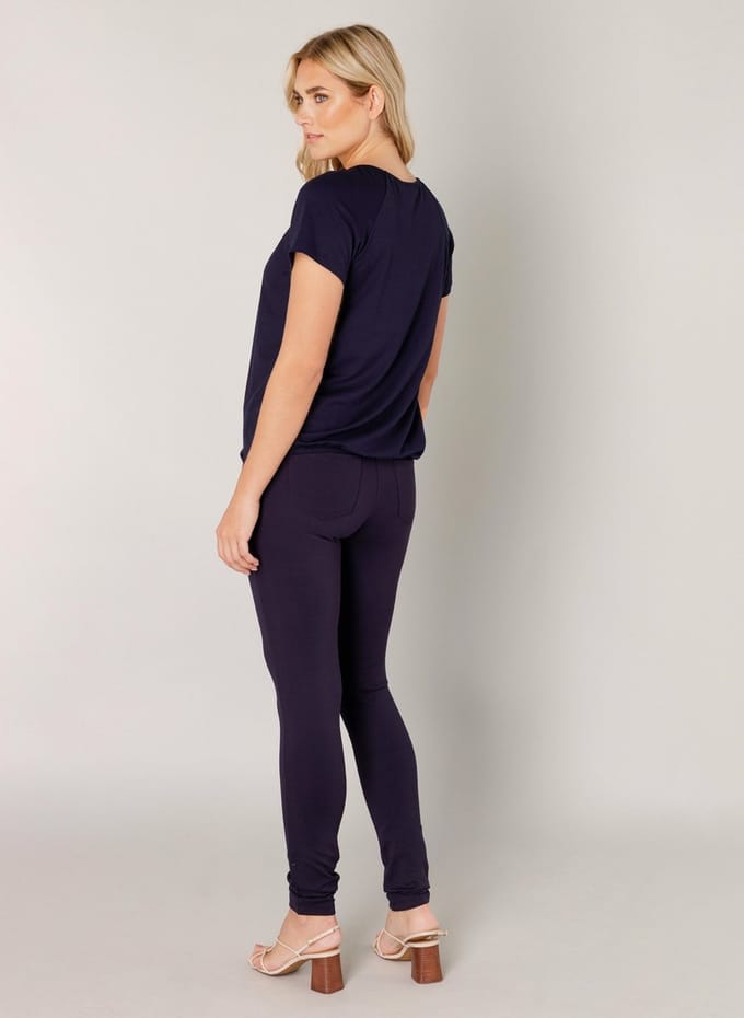 BASE LEVEL Yona Jersey Shirt - Dark Blue - maat 40