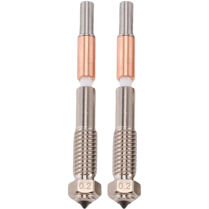 2 Pièces Buse à Changement Rapide de Remplacement pour Extrudeur d'Imprimante 3D QIDI PLUS 4 Buse Intégrée 0.2mm 0.2mm beige