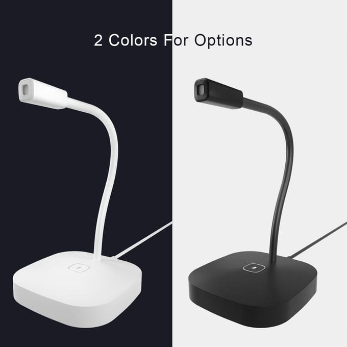 Microphone d'ordinateur de bureau Microphone USB filaire Microphone à condensateur omnidirectionnel à 360 degrés blanc froid