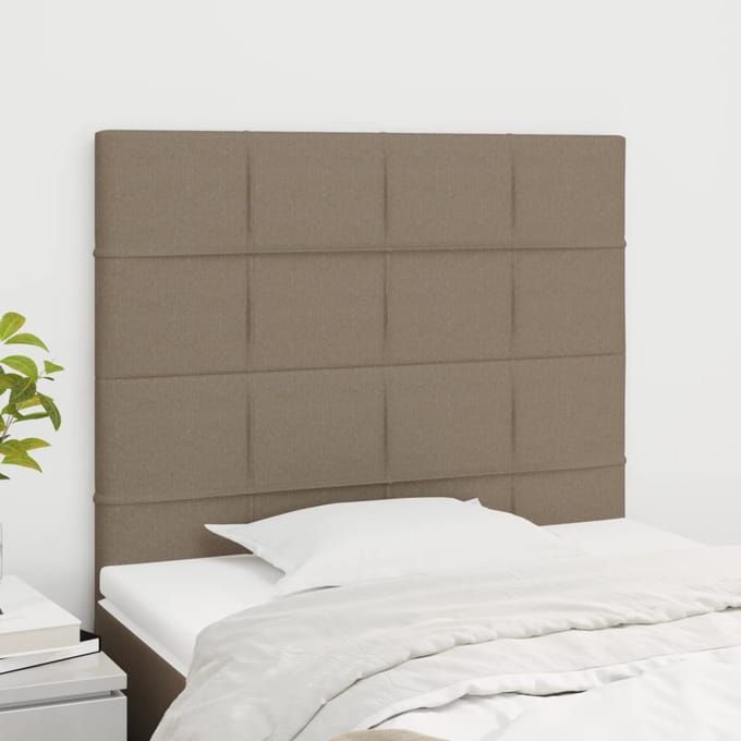 vidaXL - Hoofdbord - taupe - 90x5x118/128 - cm - Stof
