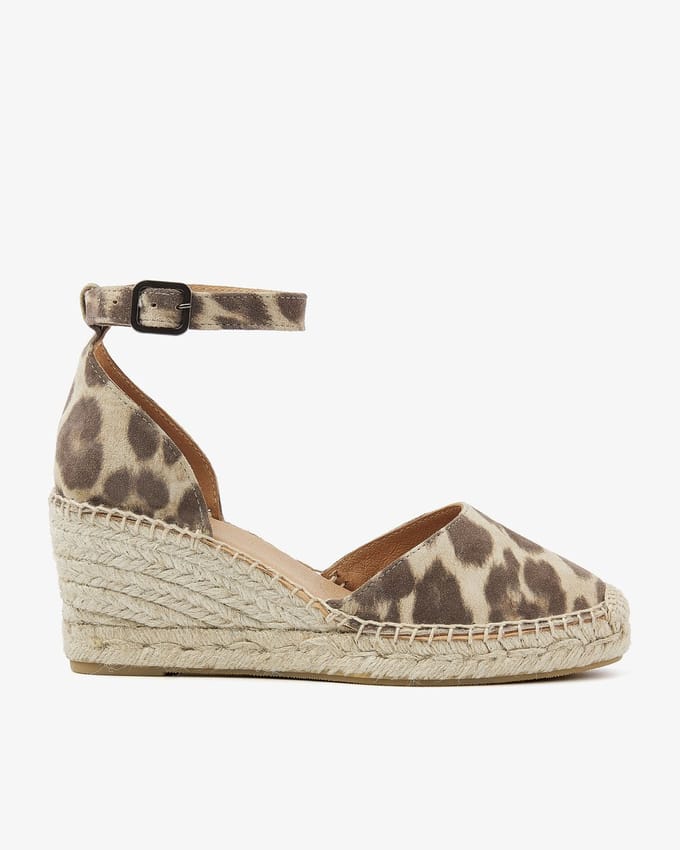 VIA VAI Flora Braid Espadrilles dames - Leer - Luipaardprint - Maat 41