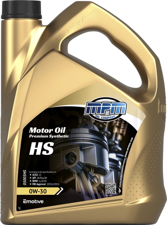 MPM Motorolie 0W30 premium synthetisch HS | 5 Liter | 05005HS