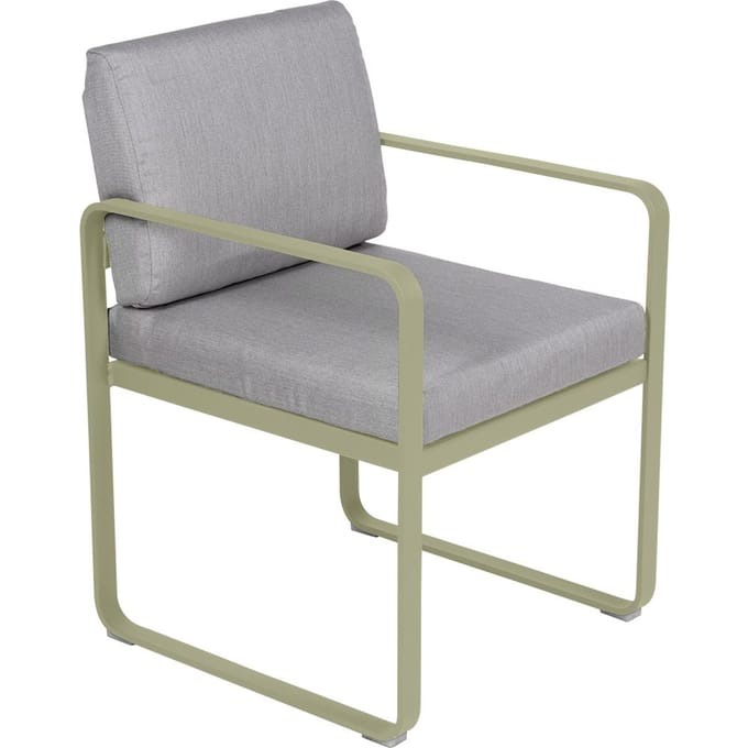 Fermob BELLEVIE fauteuil voor de eethoek - 65 lindegroen mat - 79 Flanelgrijs