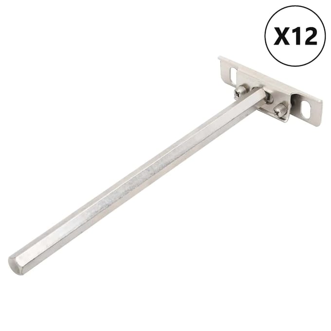 vidaXL - Zwevende - plankdragers - 12st - onzichtbaar - Ø12x200 - mm - koolstofstaal