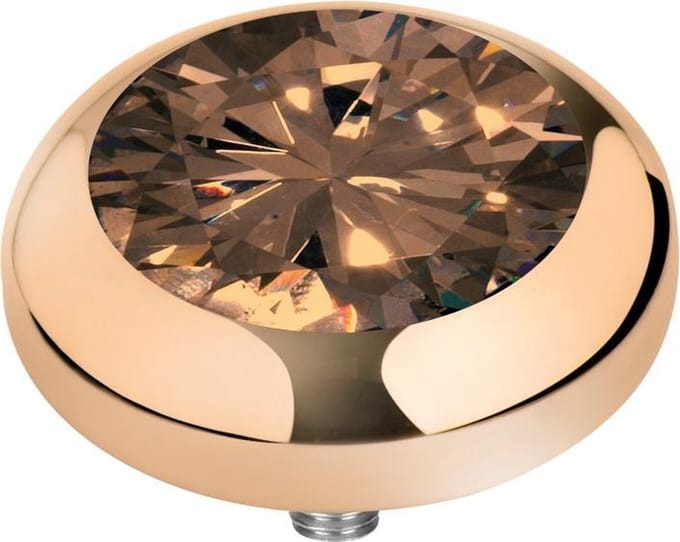 Melano vivid cz steentje - goudkleurig - dames - smoked topaz