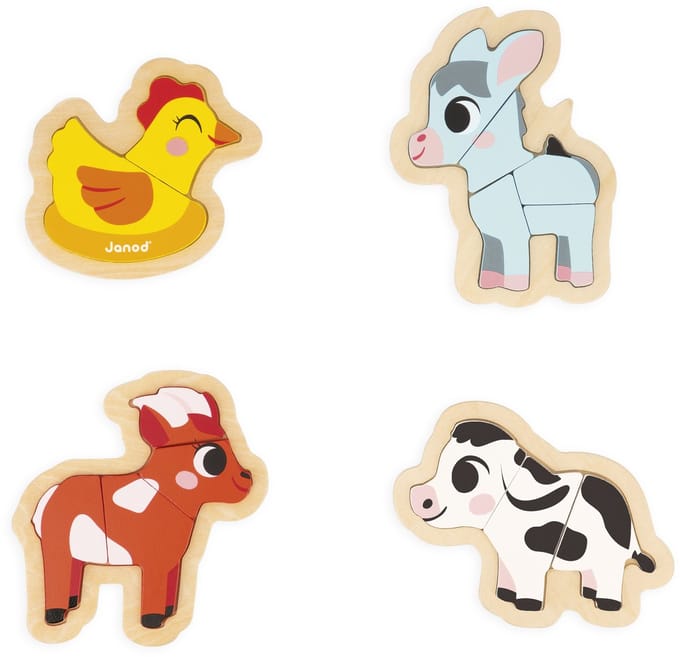 JANOD puzzel boerderij 18 m+ / 2-3-4-5 stks