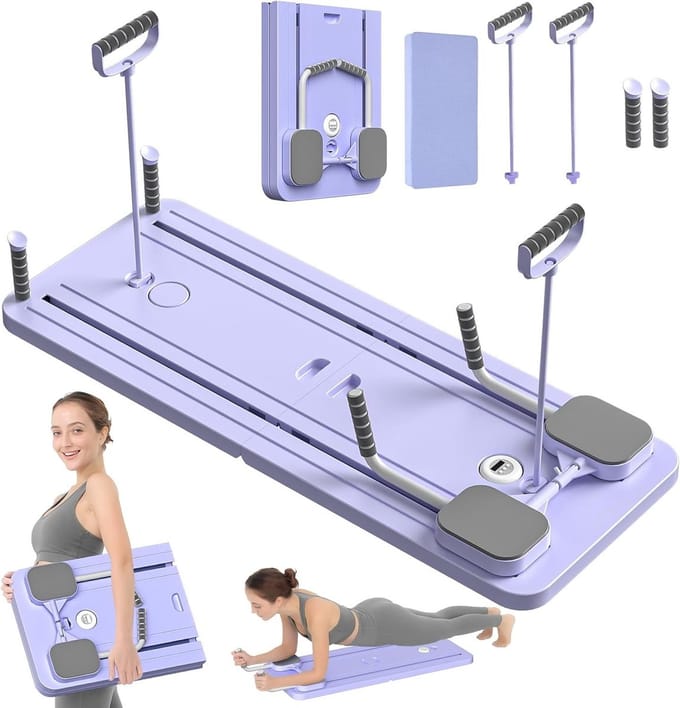 Pilates Reformer 4-in-1 Pilates Trainer, Push-Up Buikspierroller