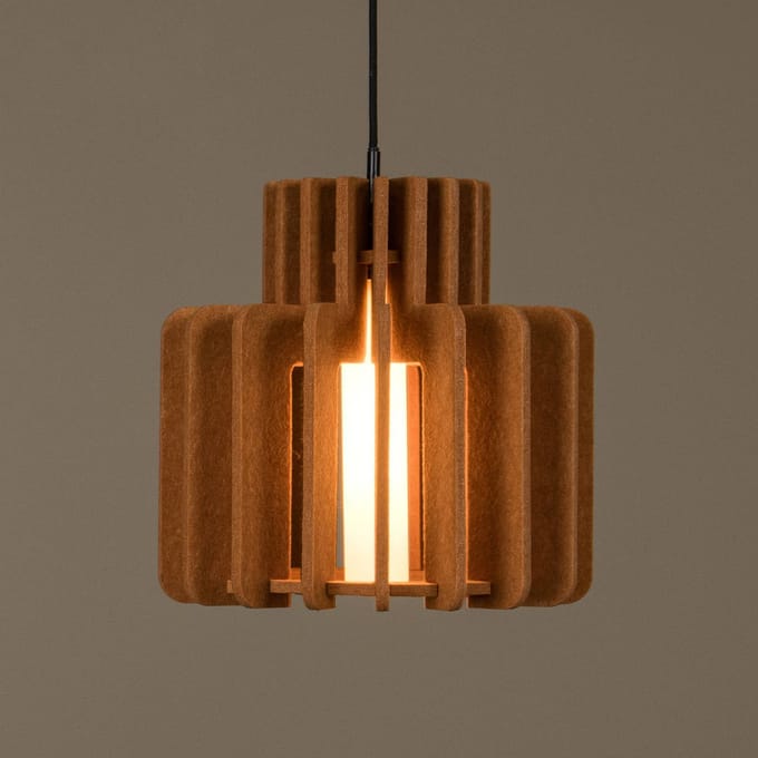 Lucide hanglamp Rollo, terracotta, Ø 40 cm, stof/metaal/glas