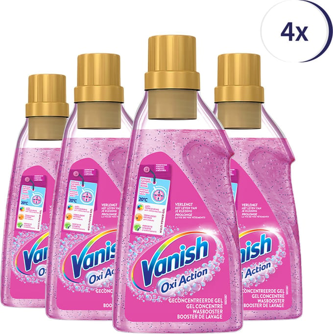 Vanish Oxi Action Wasbooster Liquid - 750ml x 4 - Voordeelverpakking
