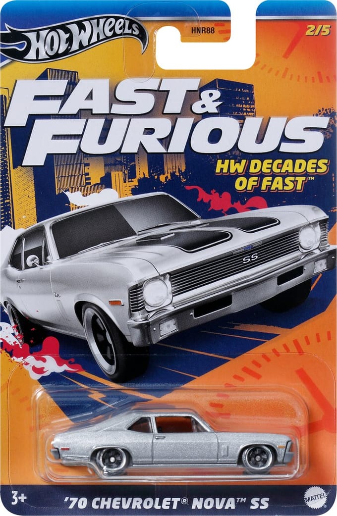 Hot Wheels Fast & Furious HRW42 70 Chevrolet Nova SS 2/5 speelgoedvoertuig