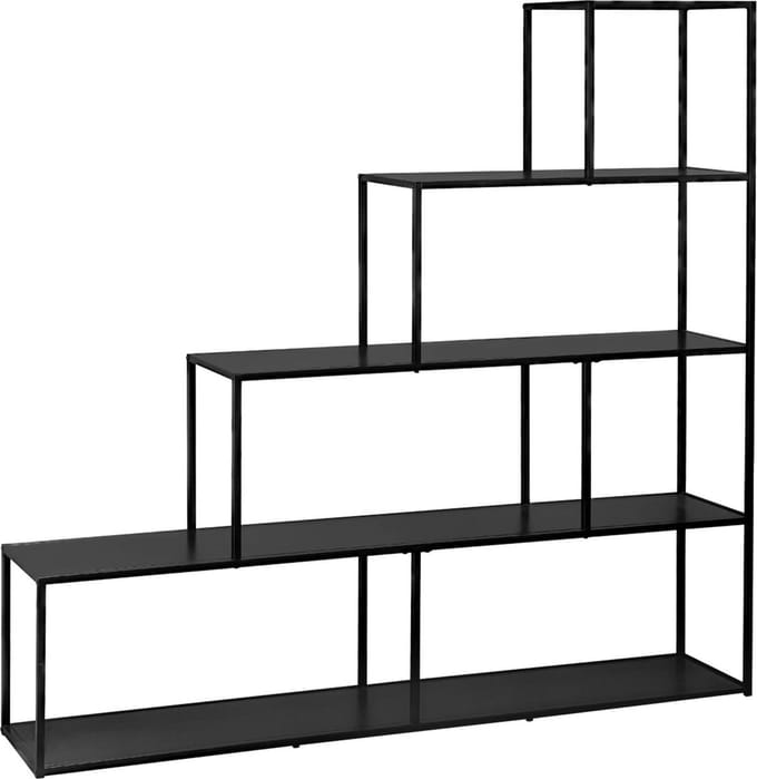 sweeek - Open wandkast trapvorm 4 niveaus metaal 160cm - industrielle