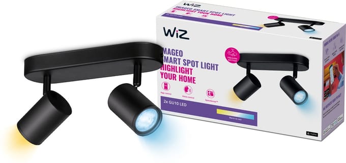 Wiz Opbouwspot Imageo Zwart 2xgu10 5w