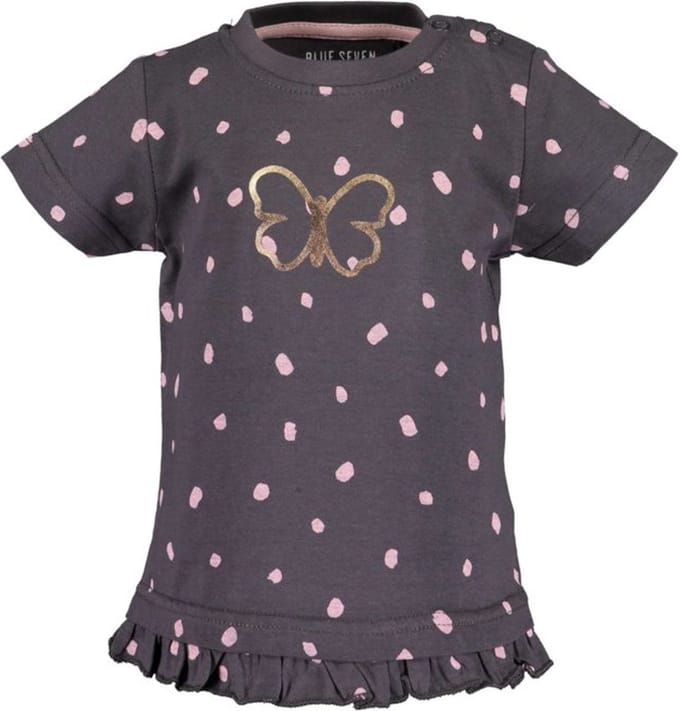 Blue Seven-Mini girls  shirt-Anthracite - Maat 68
